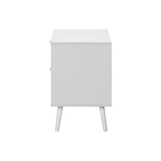 Accent Table & Storage Drawers - White
