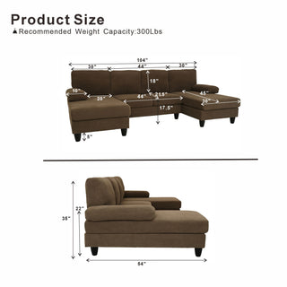 U-Shaped Sofa With Dual Chaise