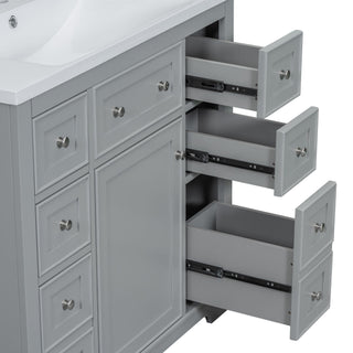 Modern Bathroom Vanity With Sink Combo, 6 Drawers And 1 Cabinet