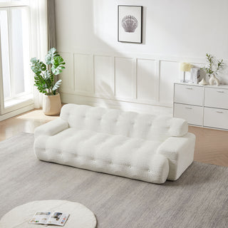 Cloud Series Minimalist Button Tufted Square Arm 3 Seater Sofa