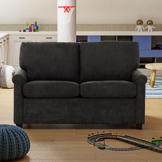 Convertible Twin Sleeper Sofa With USB Ports, 2 Seater Upholstered Loveseat - Dark Gray