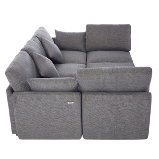 Sectional Sofa Modular U-Shaped With Ottoman & USB Ports