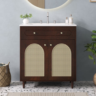 Modern Bathroom Vanity With Sink, Cabinet With Adjustable Shelf