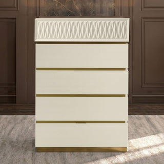 Stanley - 5 Drawer Chest With Crocodile Texture - Gray