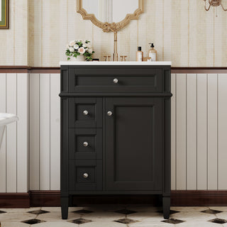 Bathroom Vanity With Top Sink, Storage Cabinet With 2 Drawers And Tip-Out Drawer