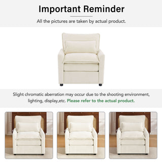 Modern Single Seat Accent Chair With Side Storage Pockets