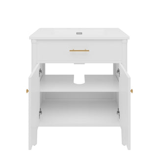 Bathroom Vanity With Sink, Soft Close Doors And Adjustable Shelf