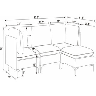 Upholstered Modular Sectional & Tall Legs