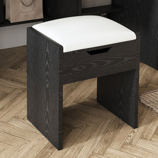 Vanity Desk With LED Mirror Lights And Charging Outlet
