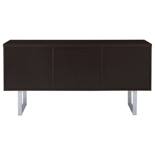 5 Drawer Credenza With Open Shelving - Cappuccino