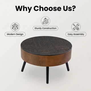 Round Coffee Table With Storage Function For Living Rooms