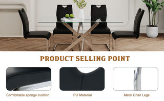 Modern Dining Chairs With Padded Seat And Metal Legs