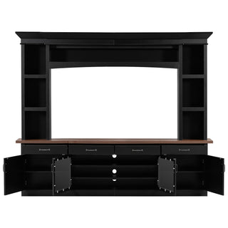 Extra Long TV Stand With 7 Color LED Lights, Adjustable Shelves & Storage Cabinets