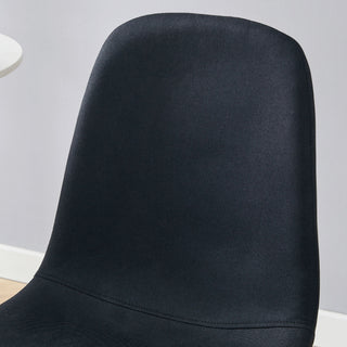 Luxury Simple Chair (Set of 4) Linen Cotton High Resilience Dining Chair With Metal Color Leg - Black / Walnut
