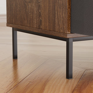 Grain Record Player Stand, Media Console With Speaker Shelf & 2 Drawers