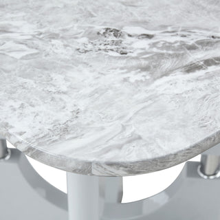 Modern Dining Table With Sleek Hollow-Out Frame And Accents