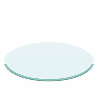 30" Round Tempered Glass Table Top Clear Glass 2 / 5" Thick Beveled Polished Edge - Transparent