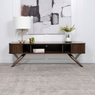Stewart - TV Stand With Sliding Doors - Walnut