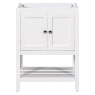 Bathroom Vanity Base Only, Soild Wood Frame, Bathroom Storage Cabinet With Doors And Open Shelf