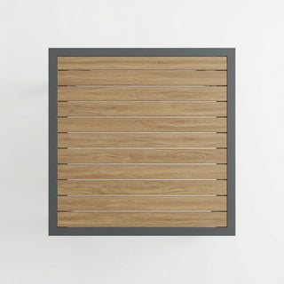 Outdoor Square Patio Slatted Dining Table - Gray