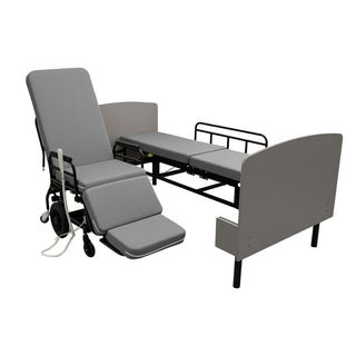Dual Motor 3 In 1 Electric Nursing Bed Convertible To Wheelchair & Stretcher - Gray