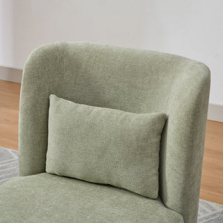 Wide Modern Cushioned Armless Metal Base 360° Swivel Chair With Pillow