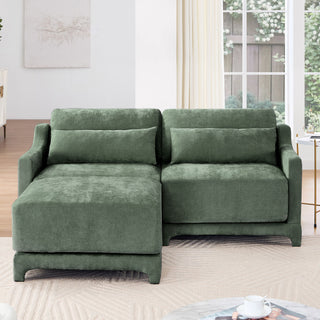 Stylish Sofa With Ottoman And Lumbar Pillows, Ergonomic Design
