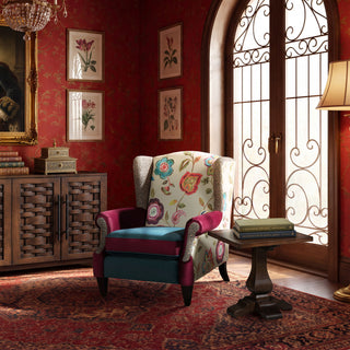 Anya - Wingback Accent Arm Chair - Blue
