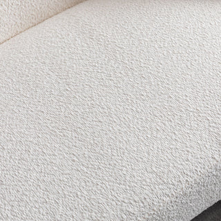 3 Piece Set Curved Sofa, Upholstered 3 Seater With Tight Curved Back For Living Room - White