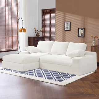 Compressed Sofa With 3 Back Cushions, 2 Throw Pillows