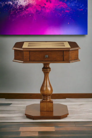 Bishop - Reversible Chess Checker Game Table With Game Tray (Chess Fingures Not Included)