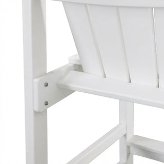 Outdoor Bar Height Adirondack Patio Chair With Cup Holder And Armrests All Weather UV Resistant - White
