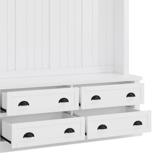 Hall Tree With 4 Drawers, Coat Rack With 6 Hooks
