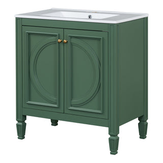 Bathroom Vanity With Sink With 2 Doors And Adjustable Shelf