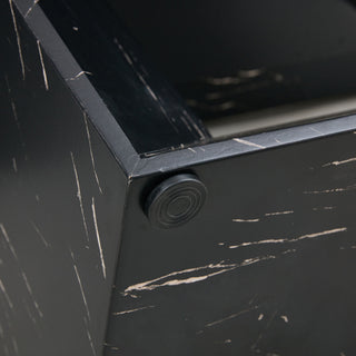 Modern Dining Table With Marbled Design For Luxurious Elegance - Black