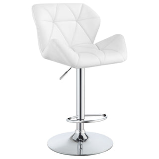 Kerwin - Upholstered Adjustable Bar Stool (Set of 2) - White