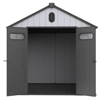 Resin Plastic Storage Shed For Backyard Garden With Spire Tool Storage