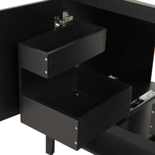 36" Bathroom Vanity With Sink, Frame Cabinet With Doors And Drawers - Black