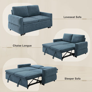 Convertible Sofa Bed Loveseat With Adjustable Backrest And USB Ports