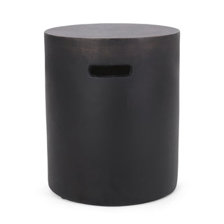 Outdoor End Table With Cutout Handle - Copper