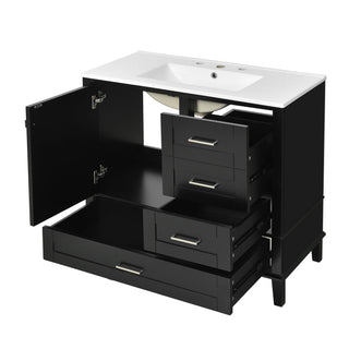 Bathroom Vanity, Modern Bathroom Cabinet With Sink Combo Set, Bathroom Storage Cabinet With A Soft Closing Door And 3 Drawers, Solid Wood Frame