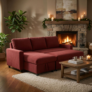 L - Shaped Convertible Sofa Bed With Storage Chaise