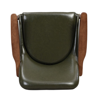 Mid - Century Accent Chair With Cushioned Seat, Brass Tipped Legs