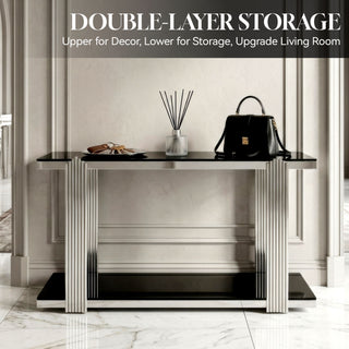 Console Table With Double Tier Storage