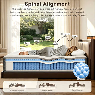 12" Hybrid Mattress With Individual Pocket Coils, Memory Foam