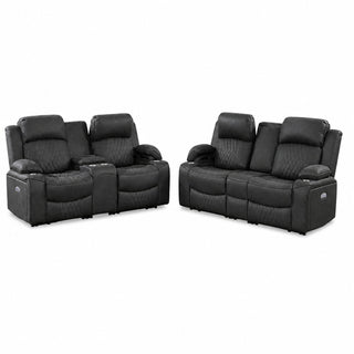 Power Motion Living Room Set With USB Port, Adjustable Headrest, Cup Holder
