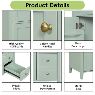 Bathroom Vanity With Sink, 3 Drawers And Adjustable Shelf