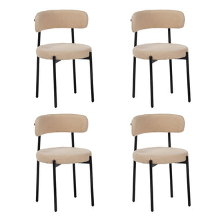 Medieval - Curved Back Kitchen Dining Chairs (Set of 4) - Beige