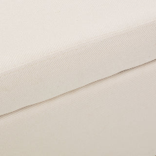 Upholstered Storage Ottoman With Nailhead Trim - Beige