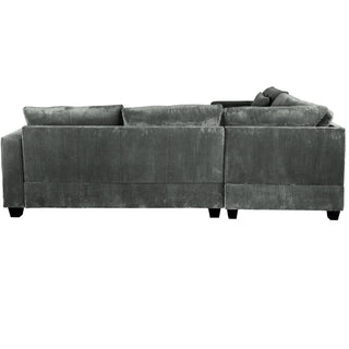 Modern Style L-Shaped Sectional Set With Ottoman